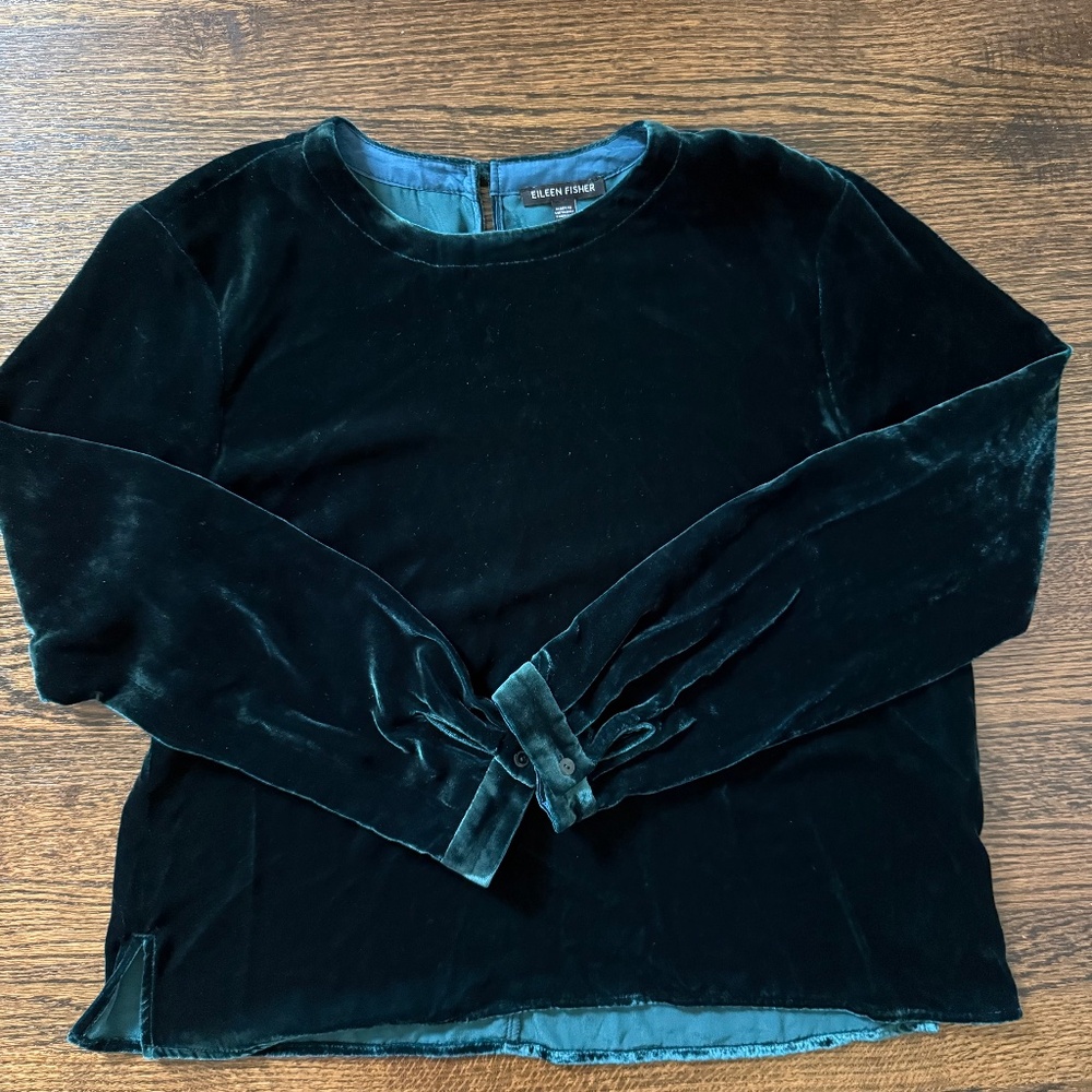 Eileen Fisher Velvet Bateau Neck Top
